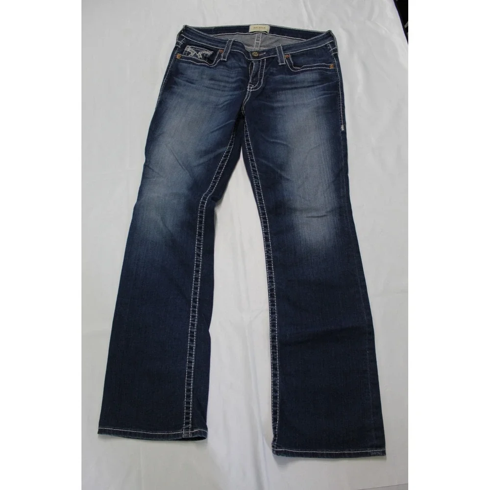 Big Star New Hazel Bootcut Jeans Dark Wash Embroidered Pockets 32R SWHAZMRP